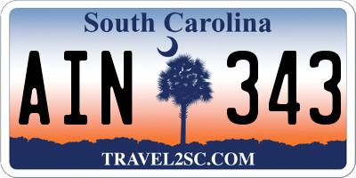 SC license plate AIN343