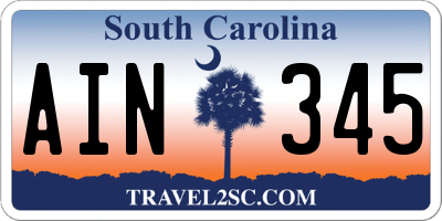 SC license plate AIN345
