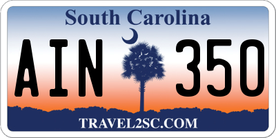 SC license plate AIN350