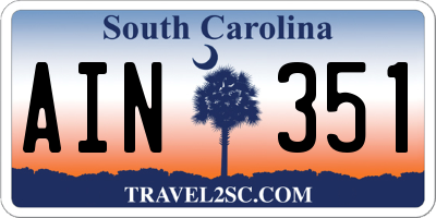 SC license plate AIN351