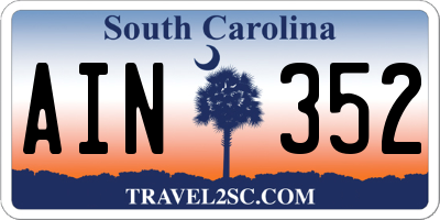 SC license plate AIN352