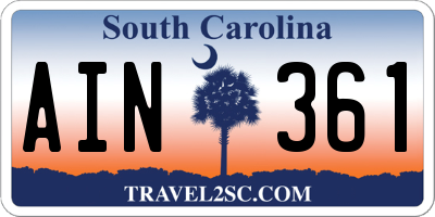 SC license plate AIN361