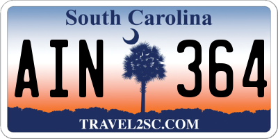 SC license plate AIN364