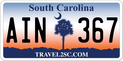 SC license plate AIN367