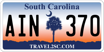 SC license plate AIN370