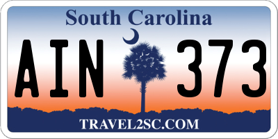 SC license plate AIN373