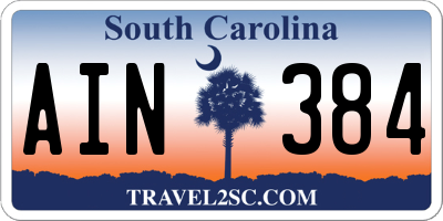 SC license plate AIN384