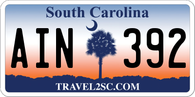 SC license plate AIN392