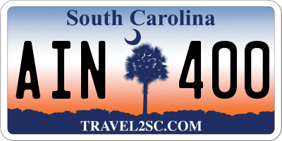 SC license plate AIN400