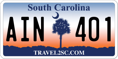 SC license plate AIN401