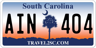 SC license plate AIN404