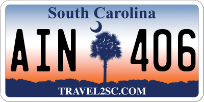 SC license plate AIN406