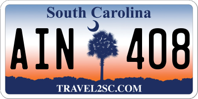 SC license plate AIN408