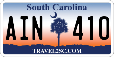 SC license plate AIN410