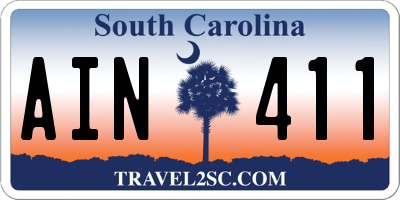 SC license plate AIN411