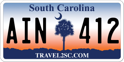 SC license plate AIN412