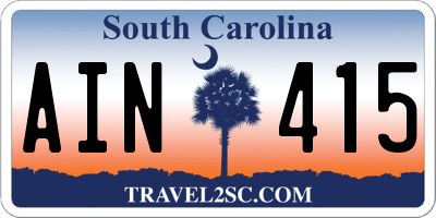 SC license plate AIN415