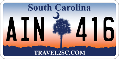 SC license plate AIN416