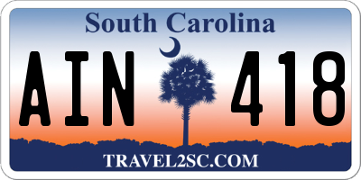 SC license plate AIN418