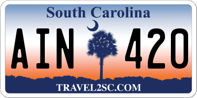 SC license plate AIN420