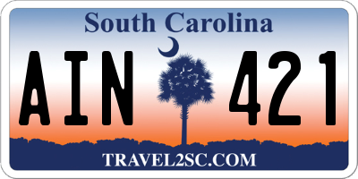 SC license plate AIN421