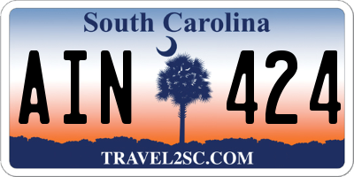 SC license plate AIN424