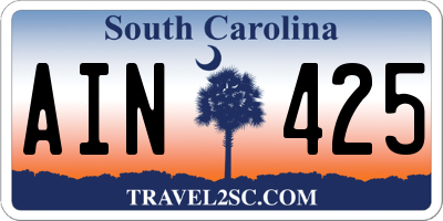 SC license plate AIN425