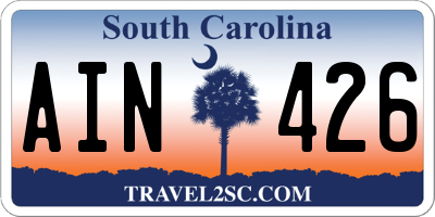 SC license plate AIN426