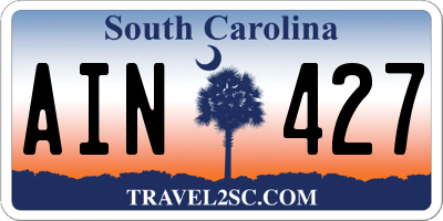 SC license plate AIN427