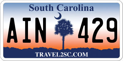 SC license plate AIN429