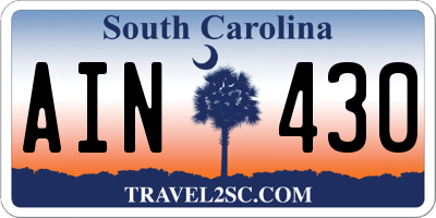 SC license plate AIN430