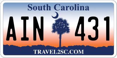 SC license plate AIN431