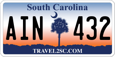 SC license plate AIN432
