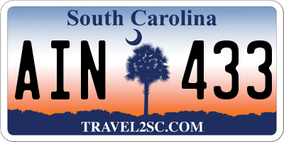 SC license plate AIN433