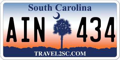 SC license plate AIN434