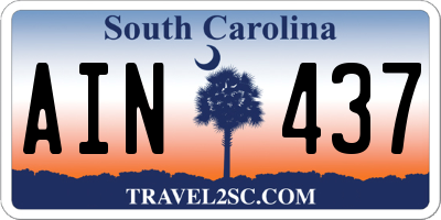 SC license plate AIN437