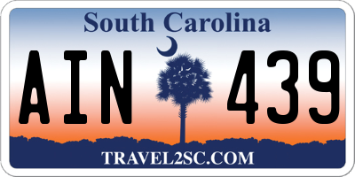 SC license plate AIN439