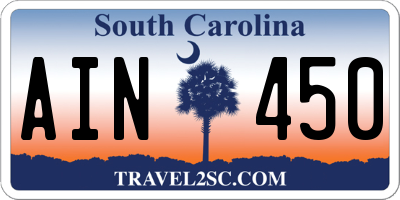SC license plate AIN450