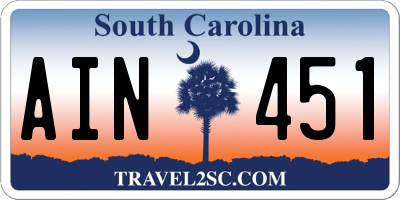 SC license plate AIN451