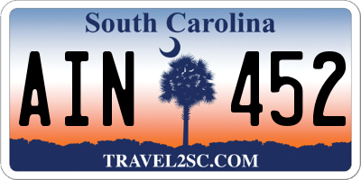 SC license plate AIN452