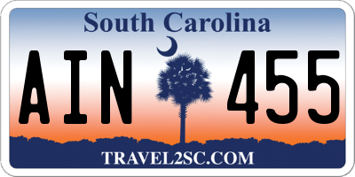 SC license plate AIN455