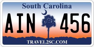 SC license plate AIN456