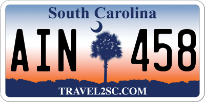 SC license plate AIN458
