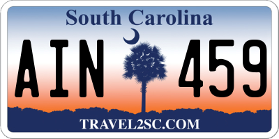 SC license plate AIN459