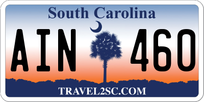 SC license plate AIN460