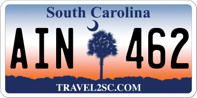 SC license plate AIN462