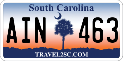 SC license plate AIN463