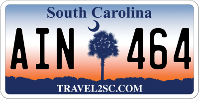SC license plate AIN464