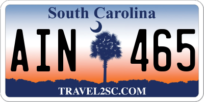 SC license plate AIN465