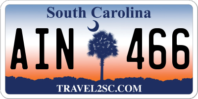 SC license plate AIN466